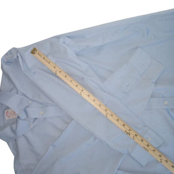 Brooks Brothers 346 Shirt 161/2 4/5 Non-Iron blue Button Up - Picture 5 of 10